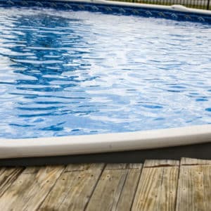 above ground pool and deck