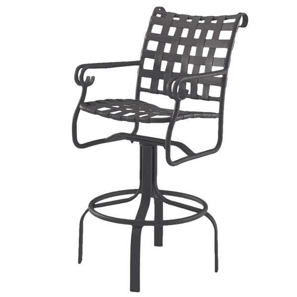 Ramsgate Strap Swivel Bar Stool With, Outdoor Swivel Bar Stools With Arms
